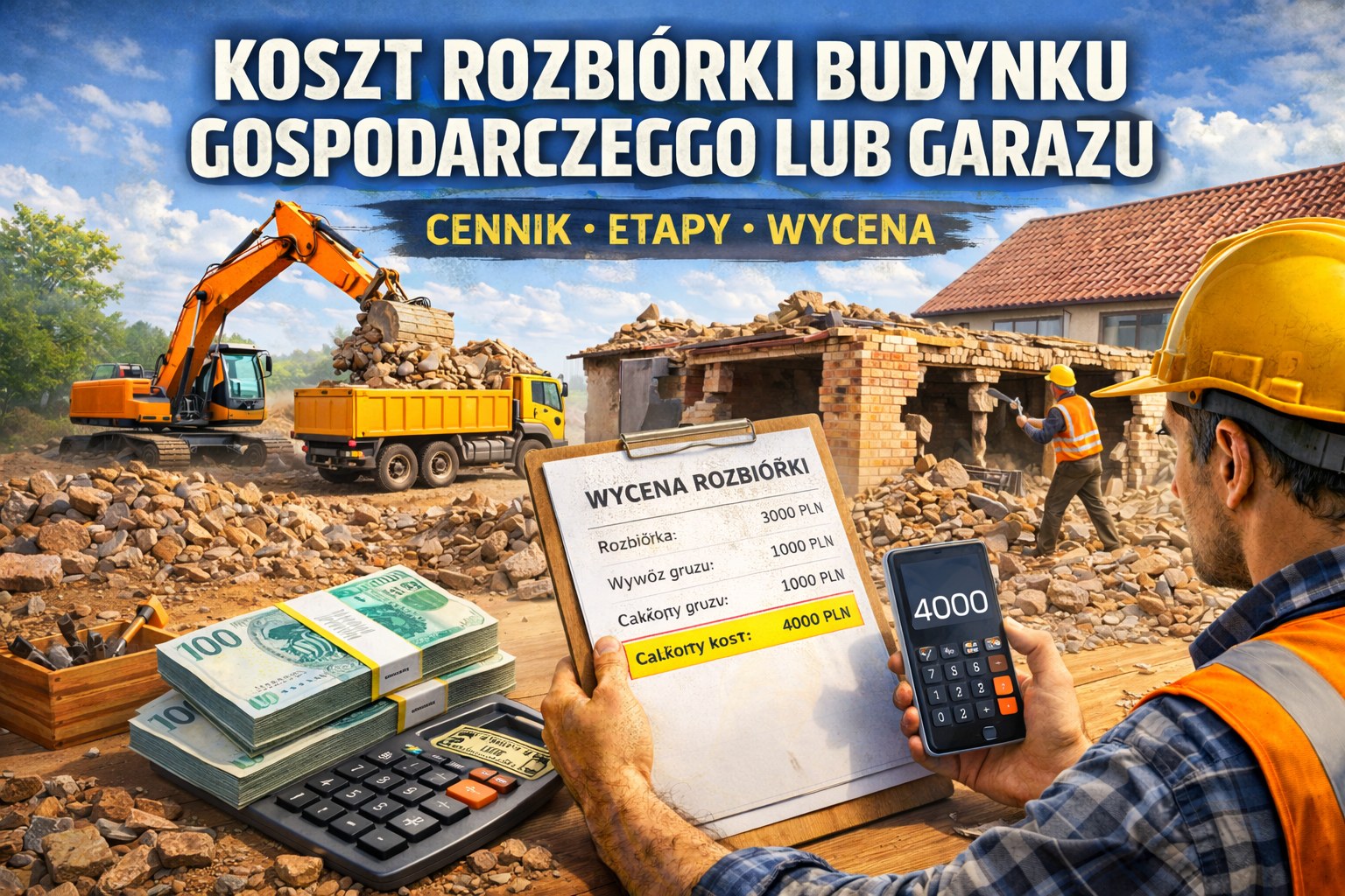 Koszt rozbiórki budynku gospodarczego lub garażu: cennik, etapy i wycena