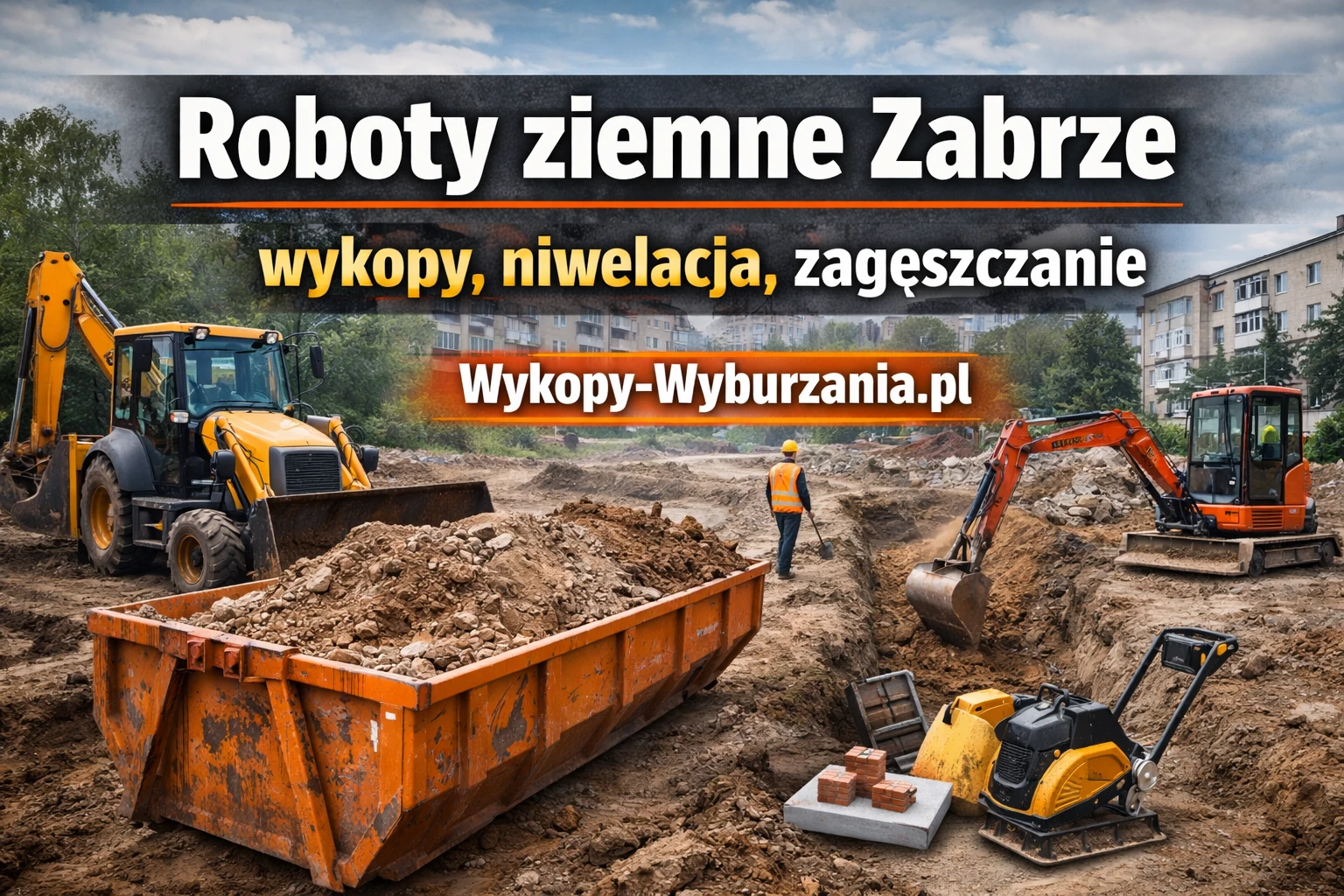Roboty ziemne Zabrze – wykopy, niwelacja i przygotowanie terenu pod budowę