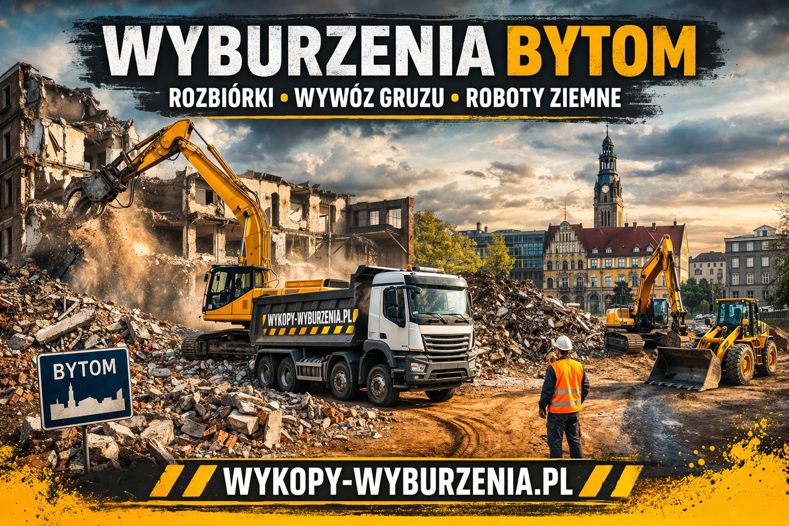 Wyburzenia Bytom – rozbiórki, wywóz gruzu, roboty ziemne | Wykopy-Wyburzenia.pl