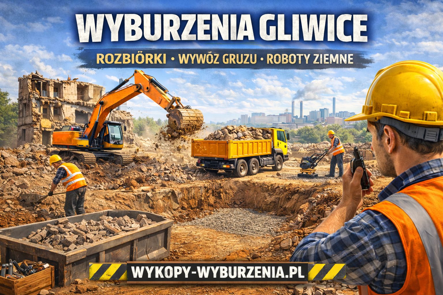 Wyburzenia Gliwice – rozbiórki, wywóz gruzu, roboty ziemne | Wykopy-Wyburzenia.pl