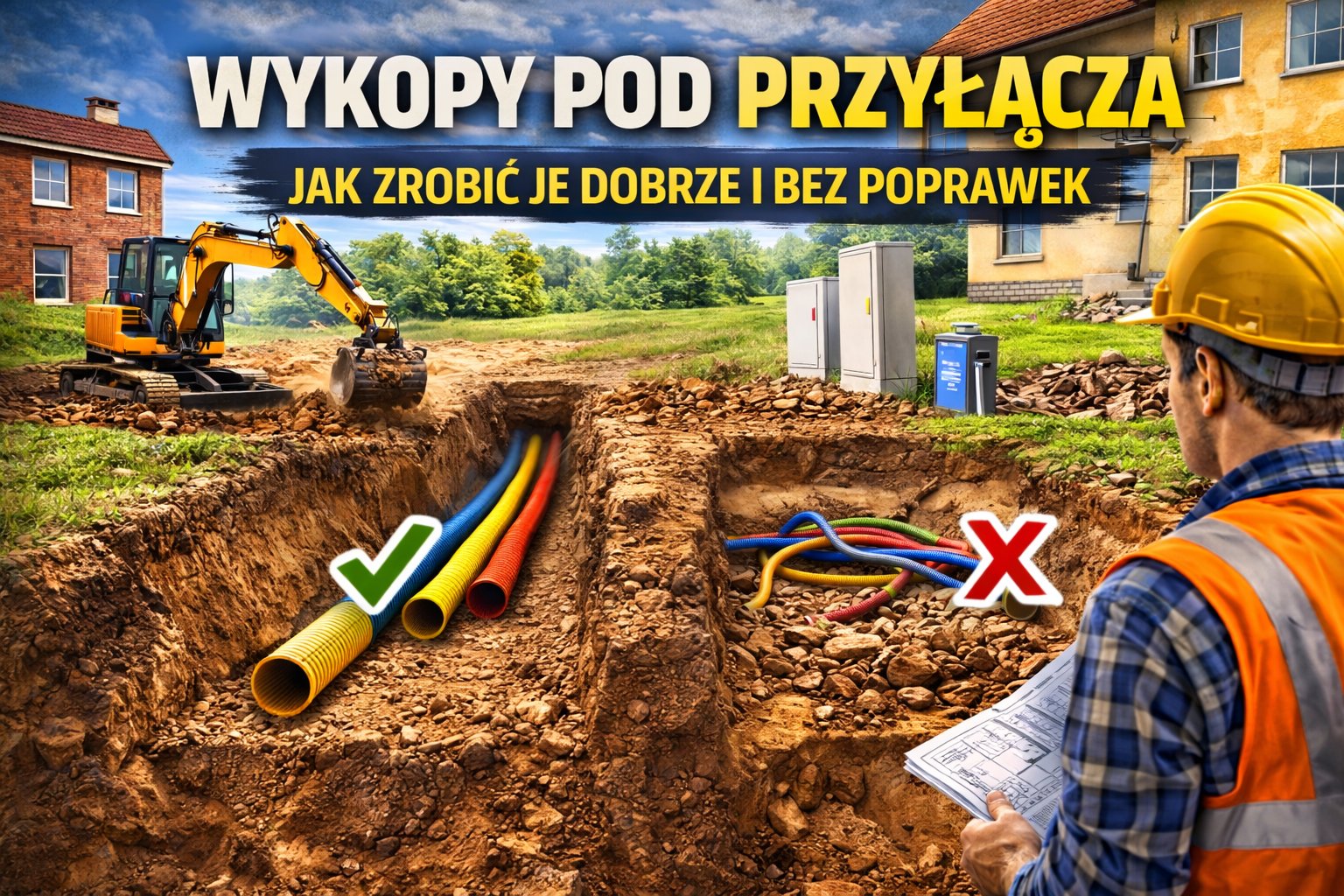 Wykopy pod przyłącza – jak zrobić je dobrze i bez poprawek