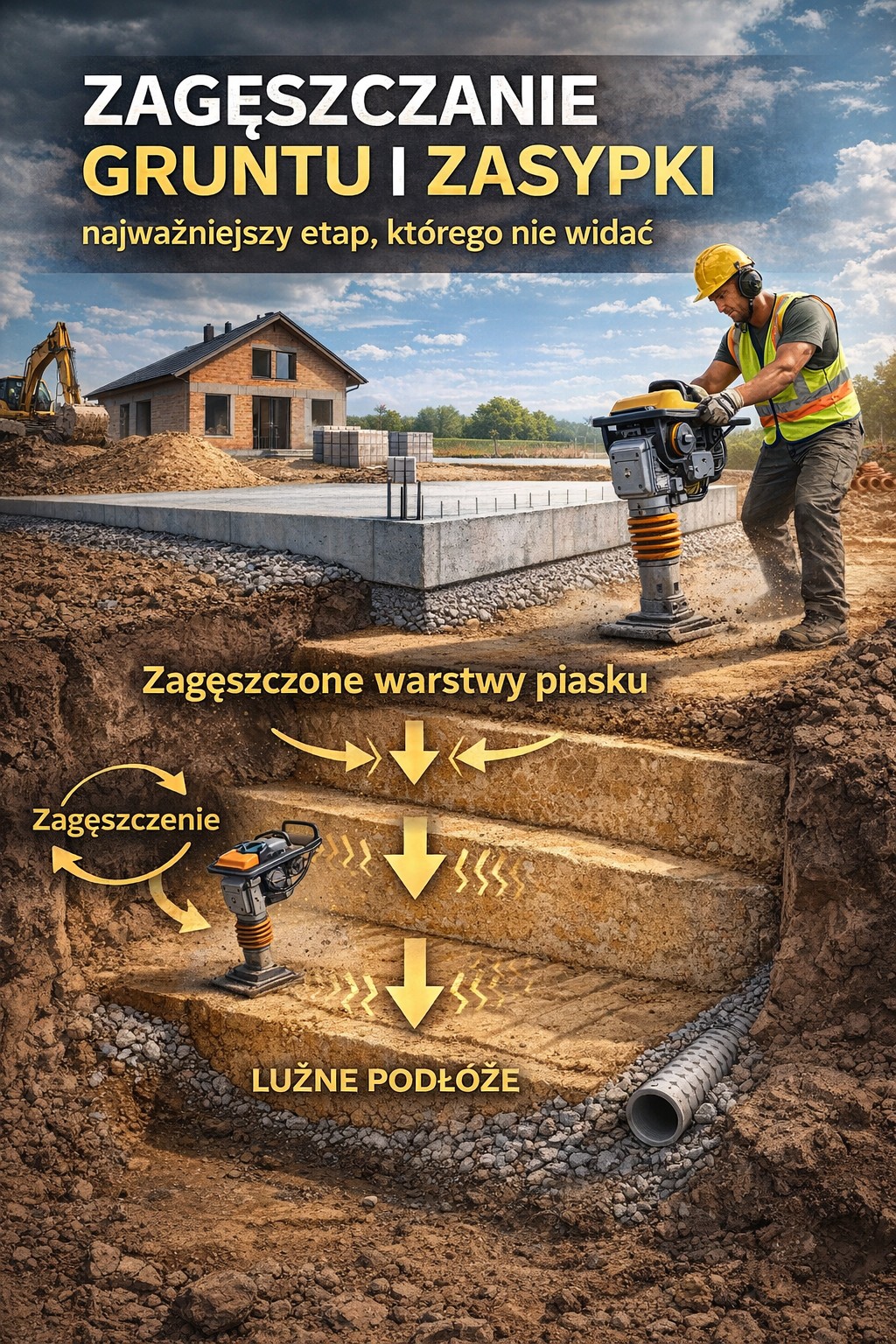 Zagęszczanie gruntu i zasypki: najważniejszy etap, którego nie widać