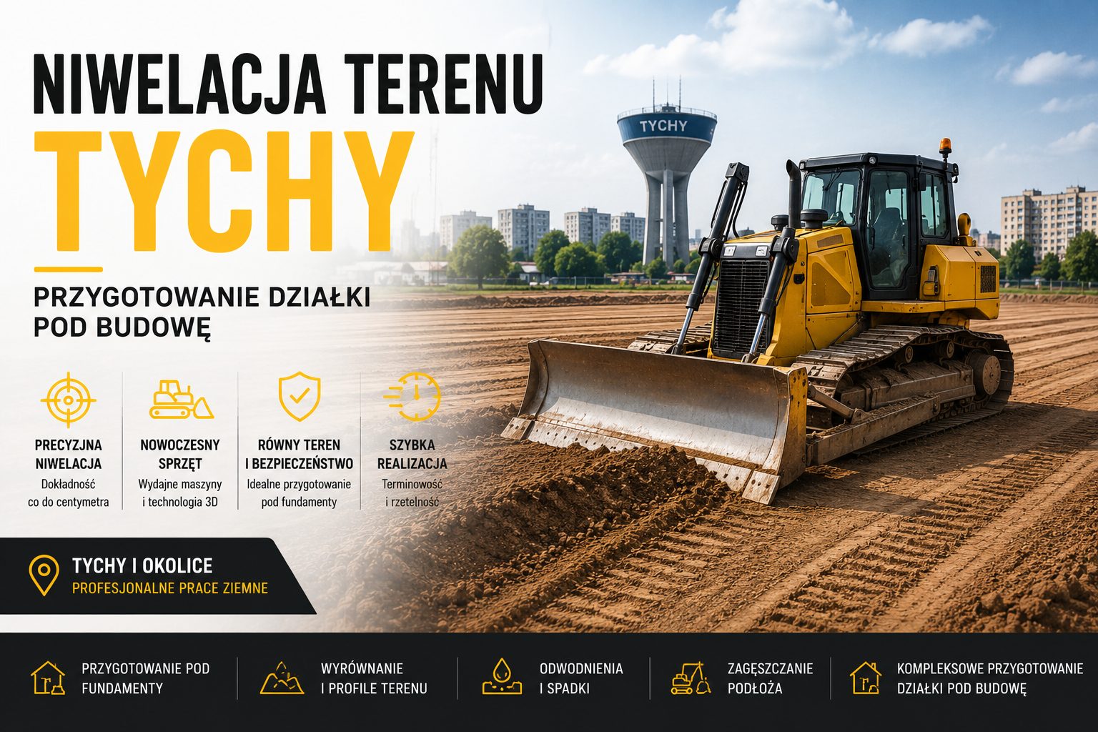 Niwelacja terenu Tychy – przygotowanie działki pod budowę