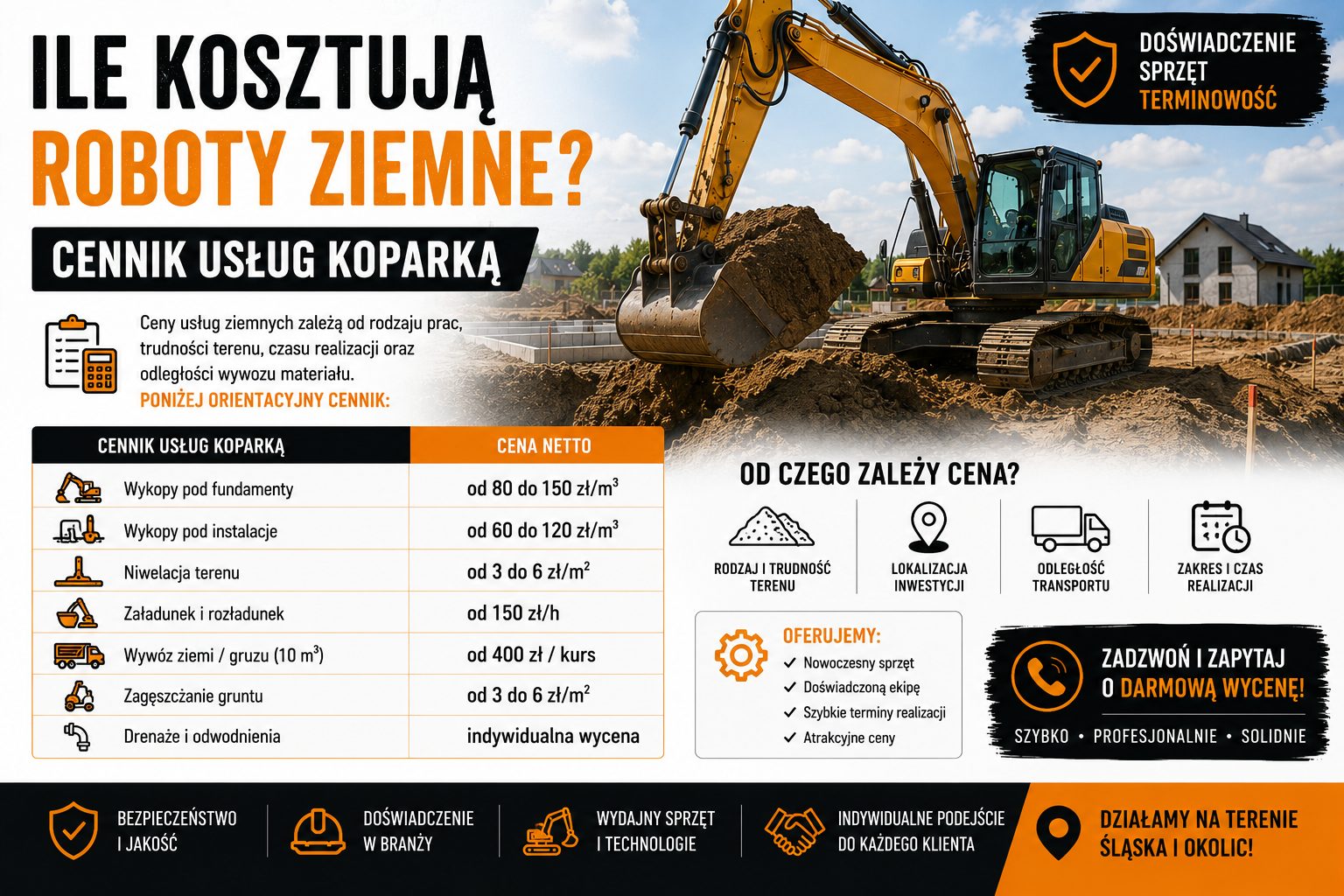 Ile kosztują roboty ziemne? Cennik usług koparką