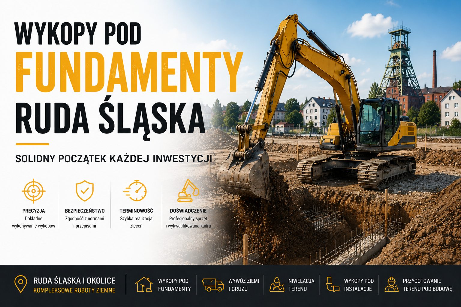 Wykopy pod fundamenty Ruda Śląska – solidny początek każdej inwestycji