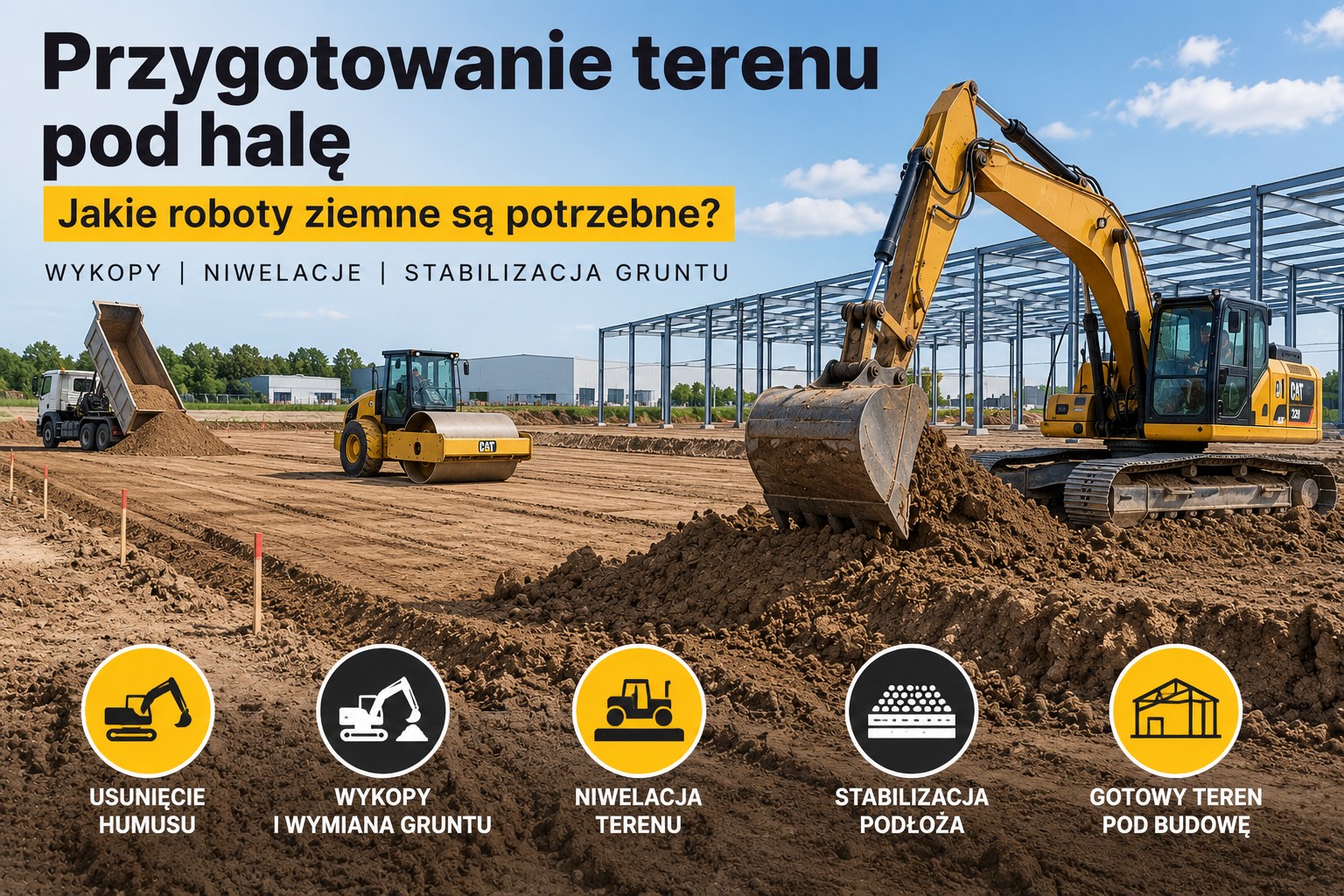 Przygotowanie terenu pod halę | Jakie roboty ziemne są potrzebne?