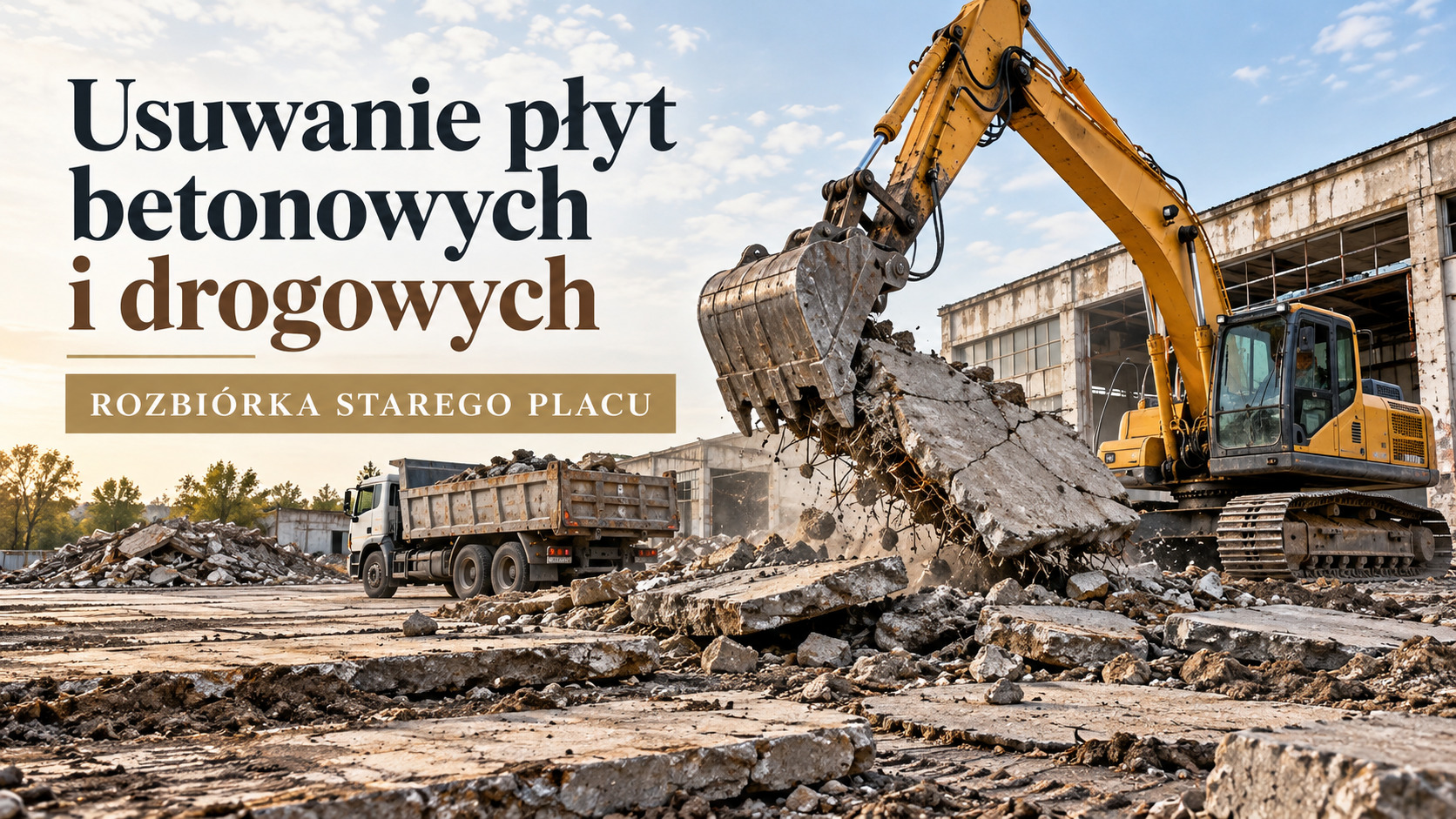 Usuwanie płyt betonowych i drogowych | Rozbiórka starego placu